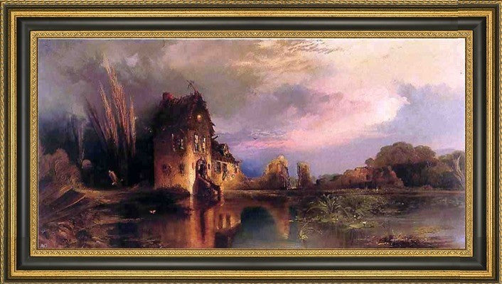 Thomas Moran Haunted House Framed Premium Canvas Print, 15"x30"