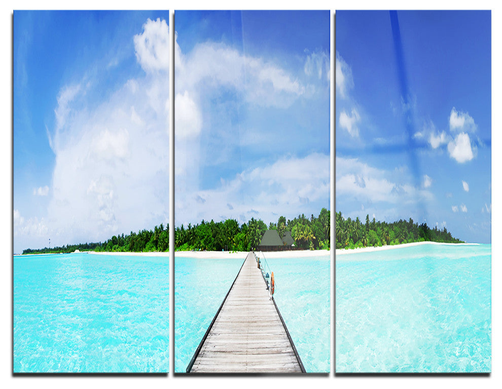 "Maldives Panorama" Photography Metal Wall Art, 3 Panels, 36"x28"