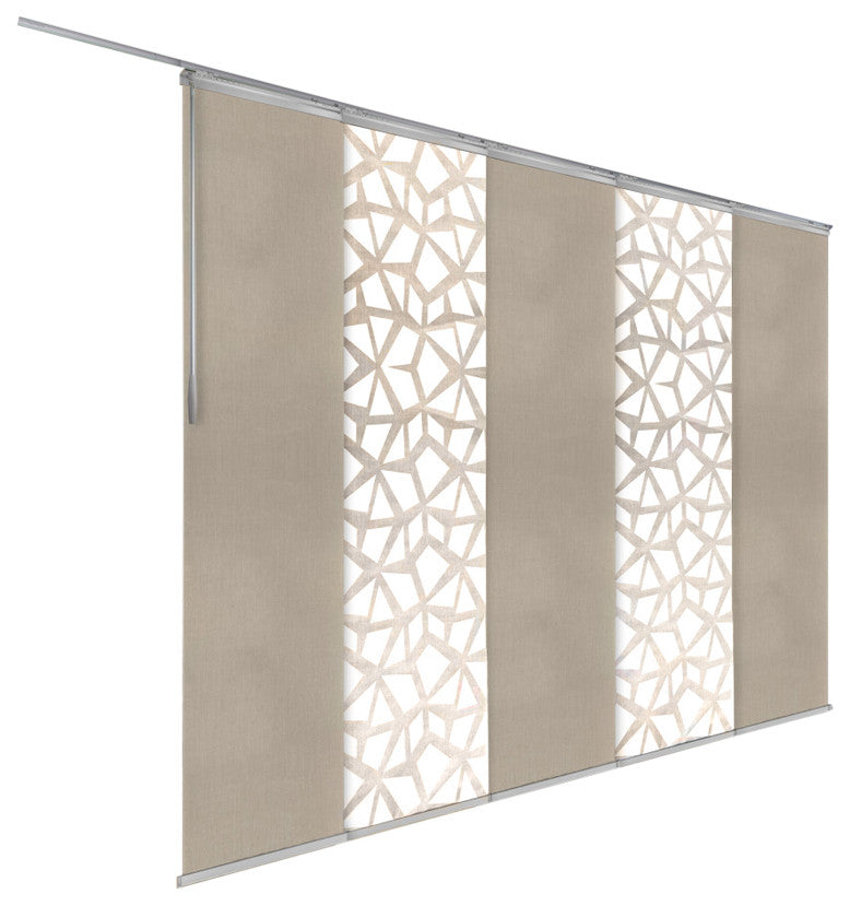 Scattered-Alabaster 5-Panel Track Extendable Vertical Blinds 94"Hx58-110"W