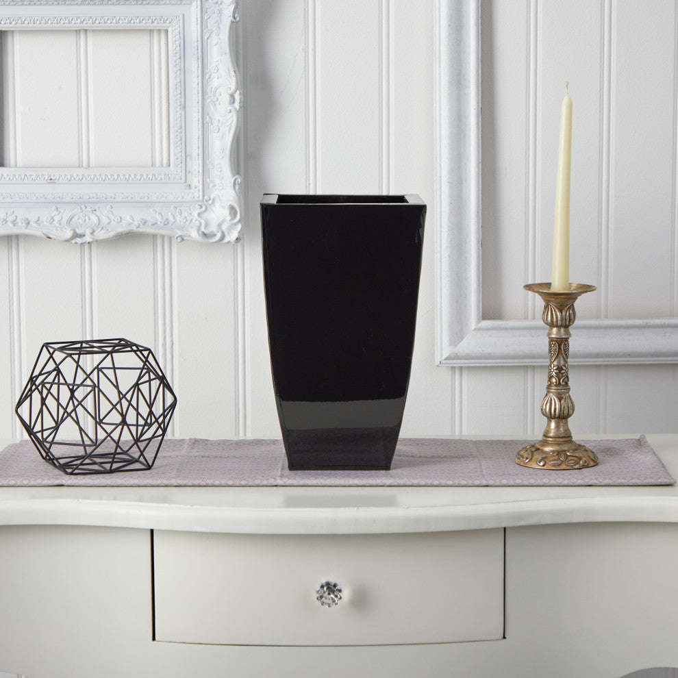 13" Tapered Square Metal Planter