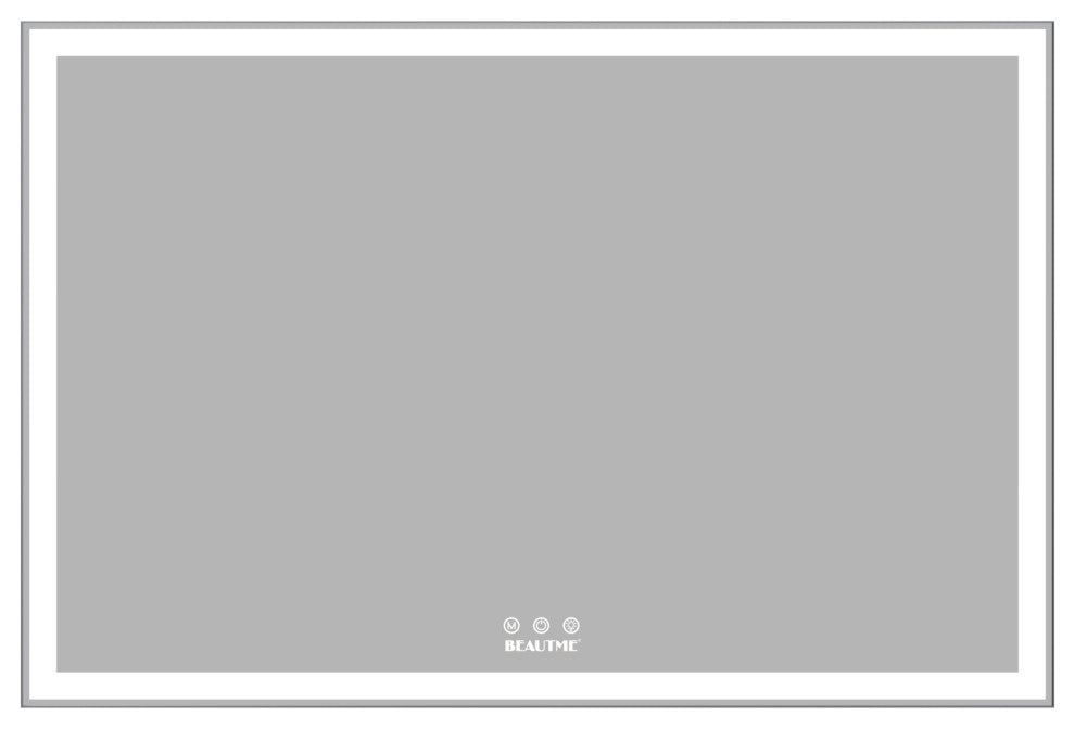 60x40" Rectangular Framed Wall Mounted LED Bathroom Vanity Mirror