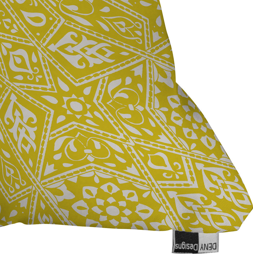 Deny Designs Aimee St Hill Amirah Yellow Outdoor Throw Pillow