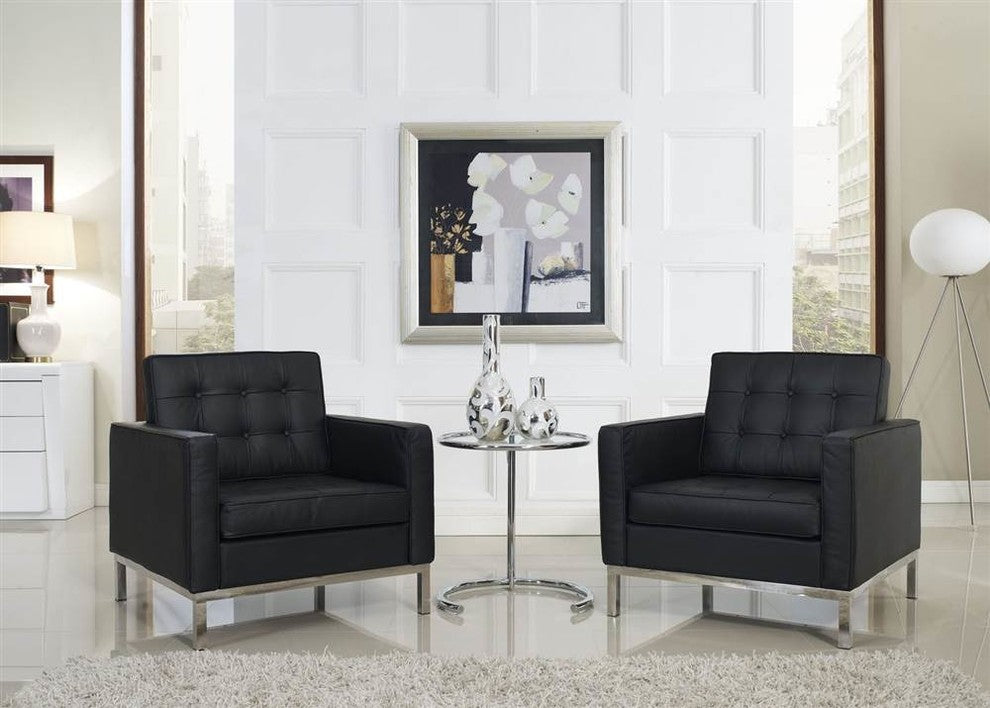 Modern Black Loft 3 Piece Sofa Set
