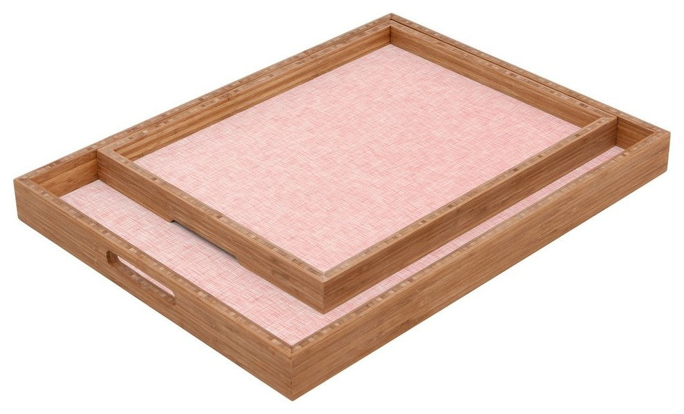 Holli Zollinger Linen Marsala Rosee Rectangular Tray, 18"x14"