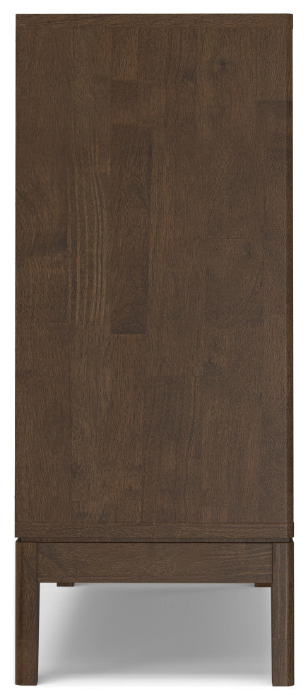 Harper Solid Hardwood Entryway Storage Cabinet, Walnut Brown