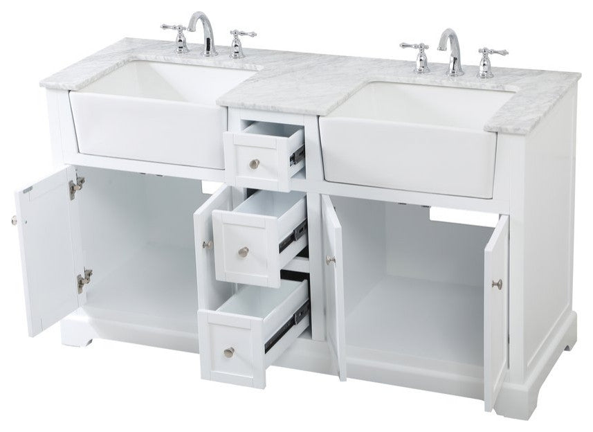 Home Living 22" Farmhouse White-Light Bathroom Vanity