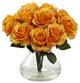 Rose Arrangement With Vase, Orange Yellow