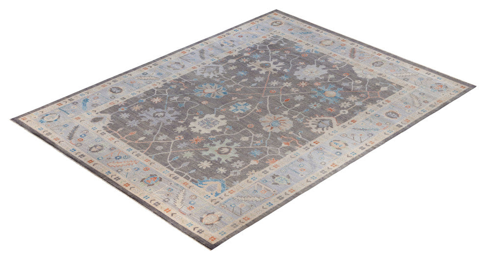 Oushak One-of-a-Kind Hand-Knotted Area Rug Gray, 8'9" x 11'8"