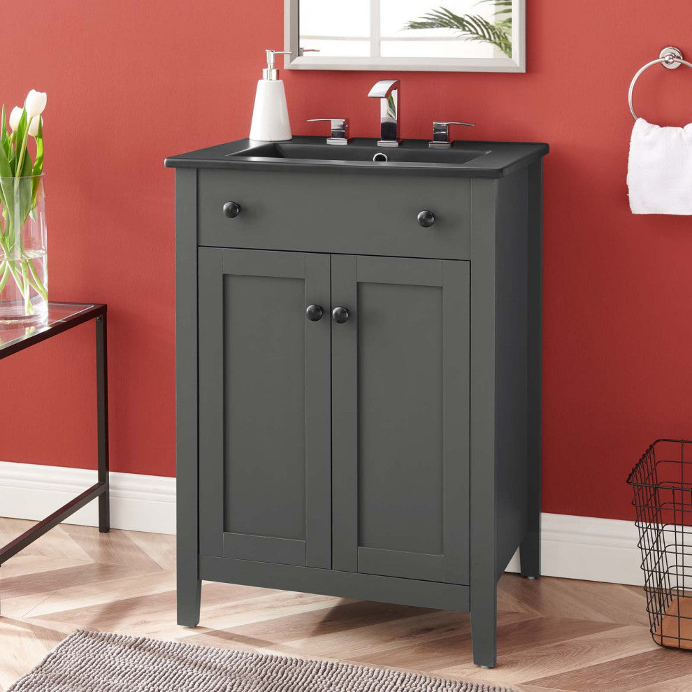 Nantucket 24" Bathroom Vanity - Gray Black