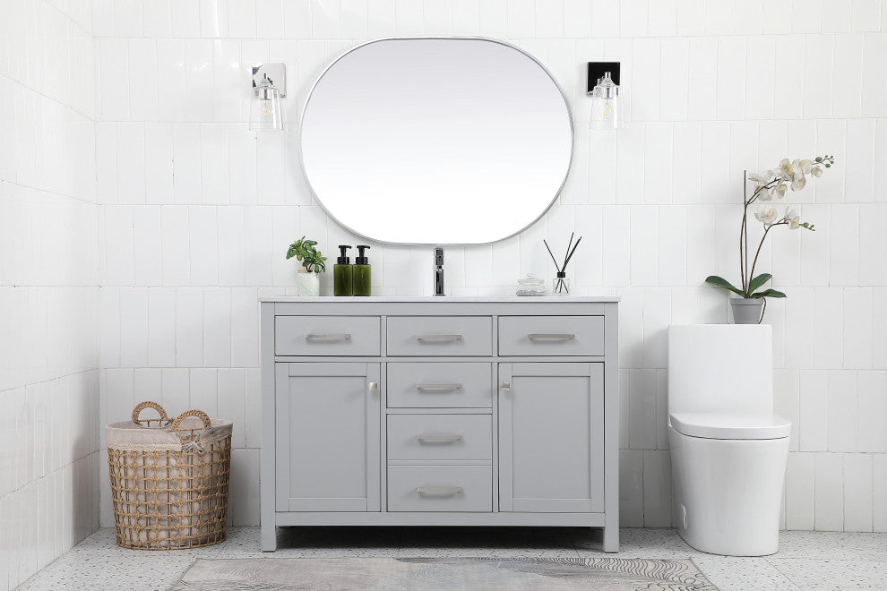 48" Single Bathroom Vanity, Grey