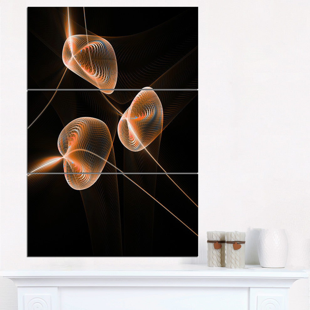 "Fractal Pink Orchids" Metal Wall Art, 3 Panels, 28"x36"