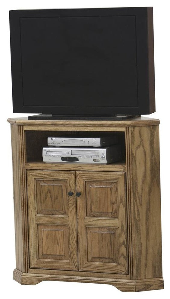 Eagle Furniture Oak Ridge, Tall 41" Wide Corner TV Console, Dark Oak