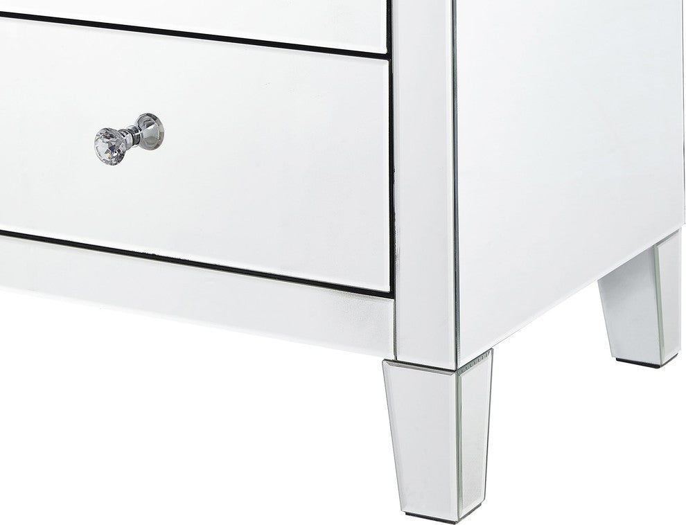 5 Drawer Chest 24"x18"x45" Clear Mirror