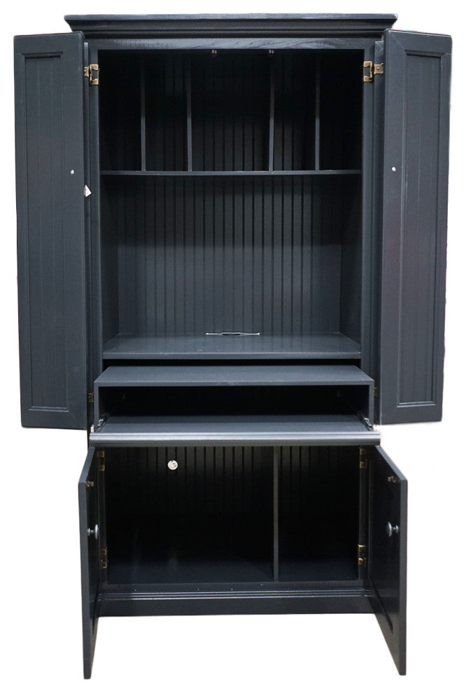 Eagle Furniture Coastal Computer Armoire Work Station, Iron Ore