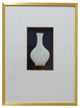 Framed Crackle Tile Vase, White