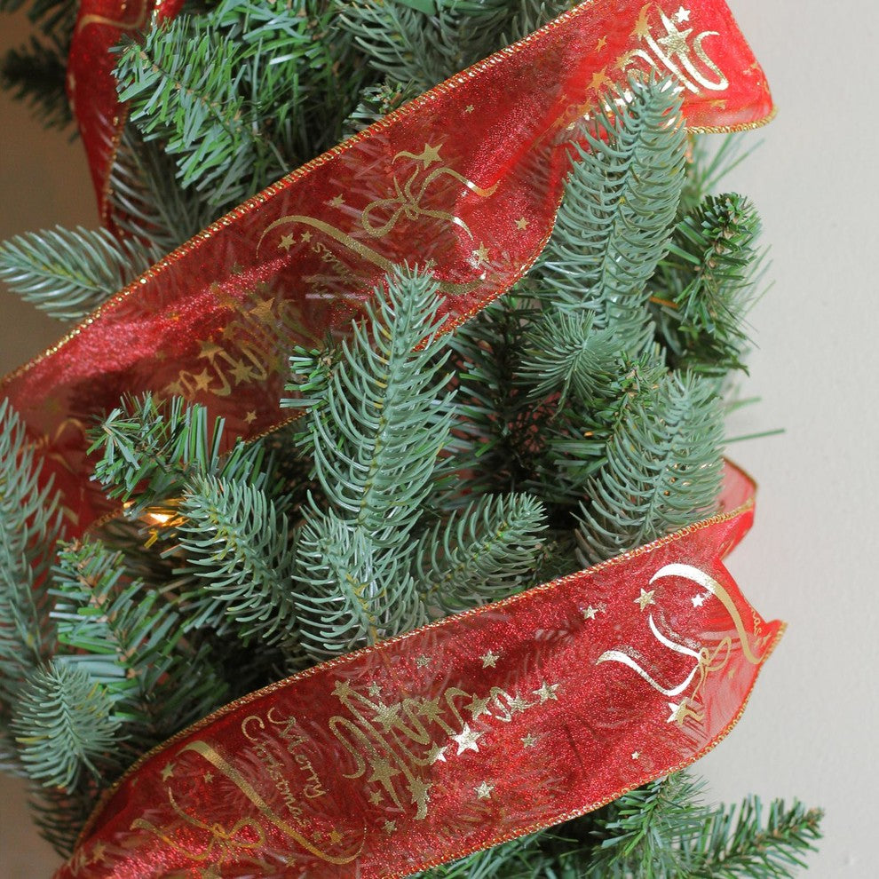 "Merry Christmas" Wired Christmas Craft Ribbon
