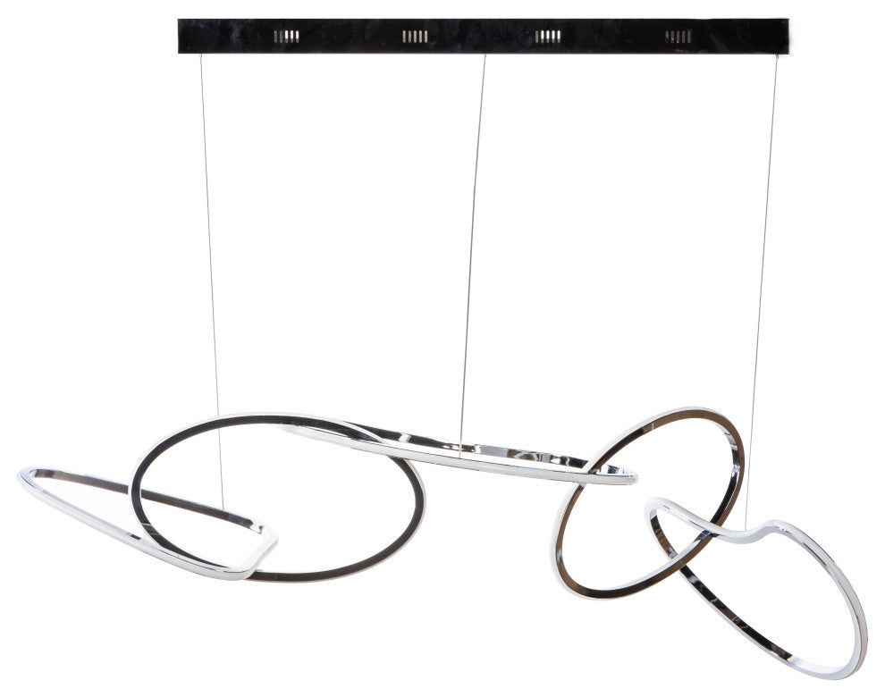 Seoul Integrated LED Dimmable Hoops Chandelier, Chrome, Without Smart Dimmer
