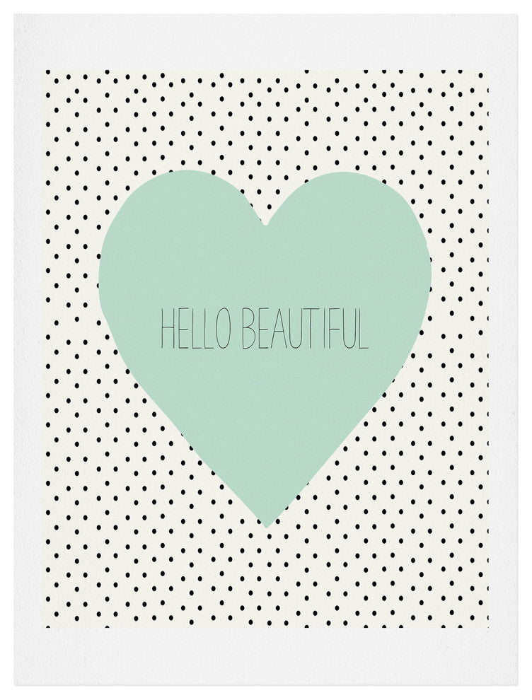 Deny Designs Allyson Johnson Hello Beautiful Heart Art Print