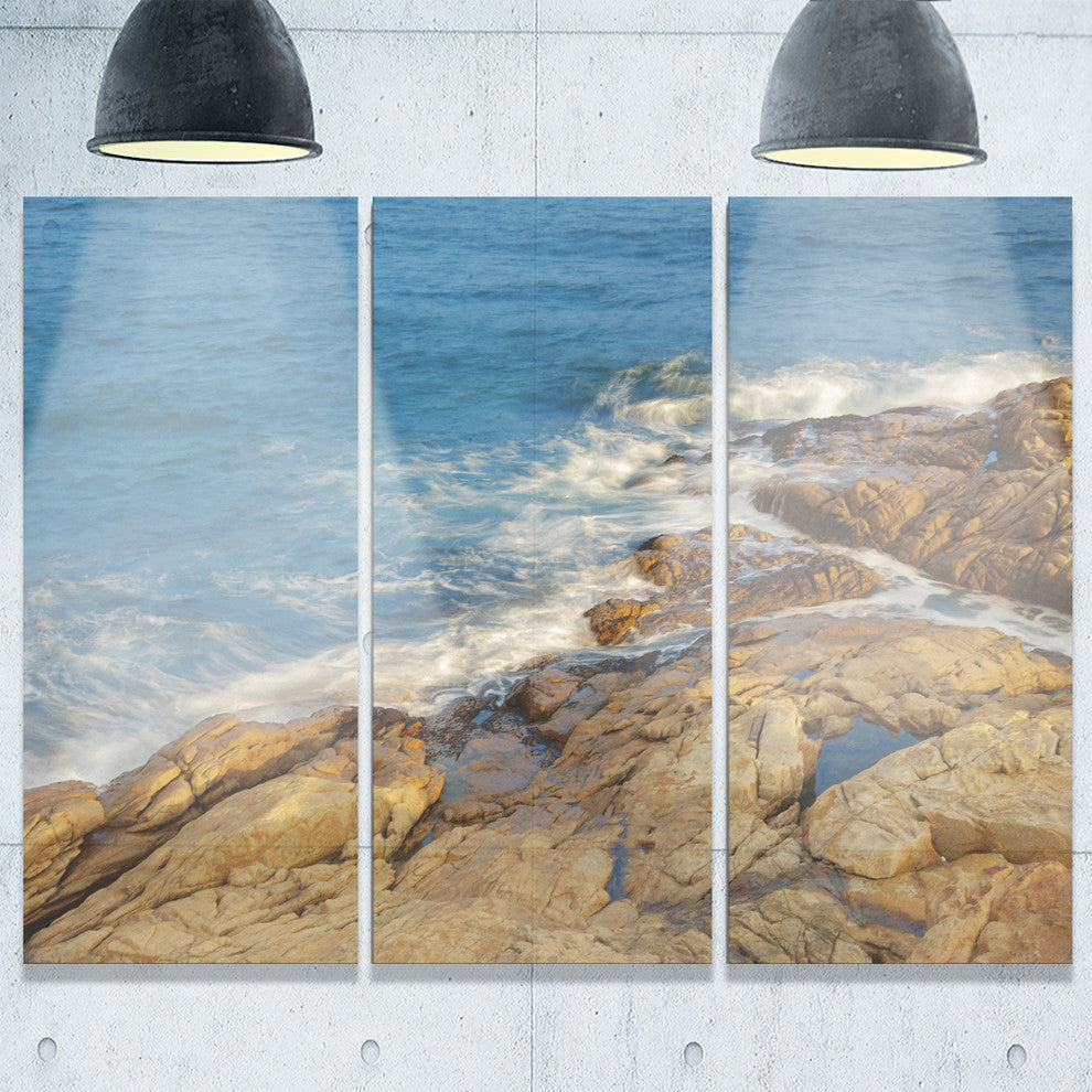 "Rocky Hong Kong Seashore" Metal Wall Art, 3 Panels, 36"x28"