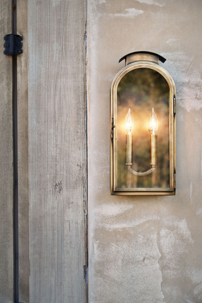 Hinkley Rowley Medium Wall Mount Lantern, Light Antique Brass