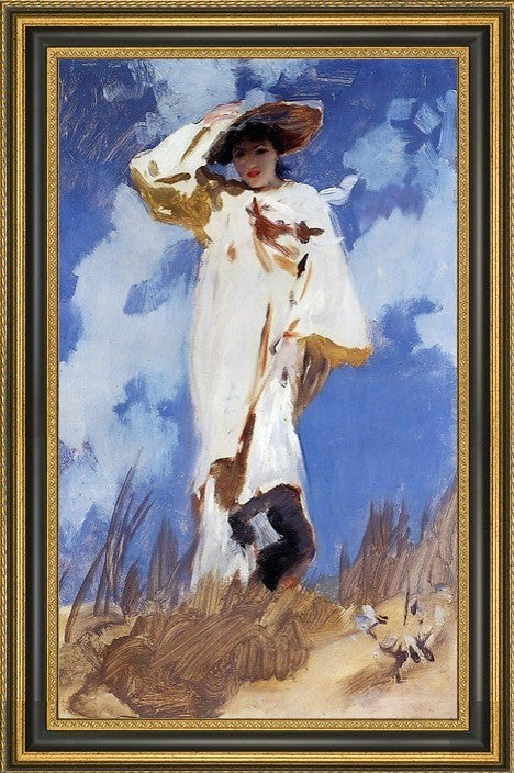 John Singer Sargent a Gust of Wind Judith Gautier Framed Canvas Print, 18"x27"