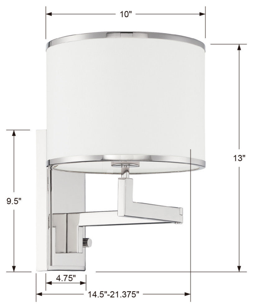 Madison 1 Light Polished Nickel Task Light