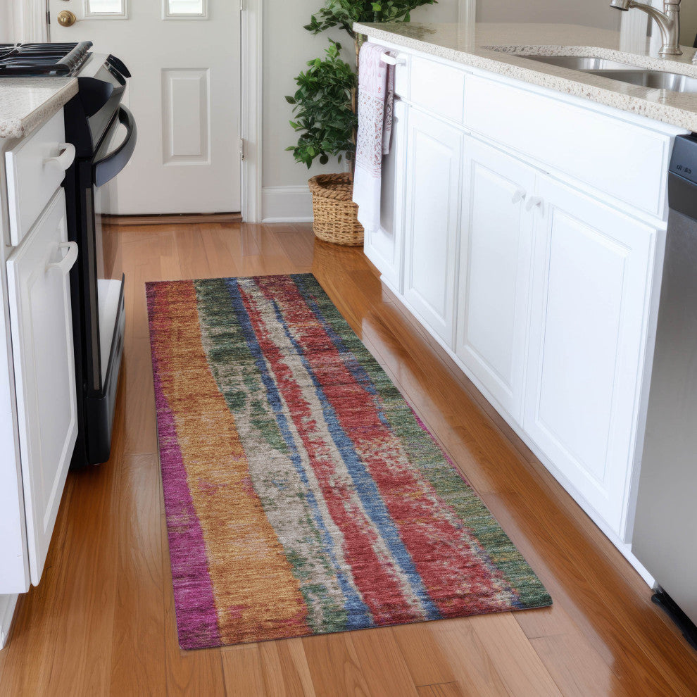 Machine Washable Indoor/Outdoor Chantille ACN1910 Putty 2'3" x 7'6" Runner Rug