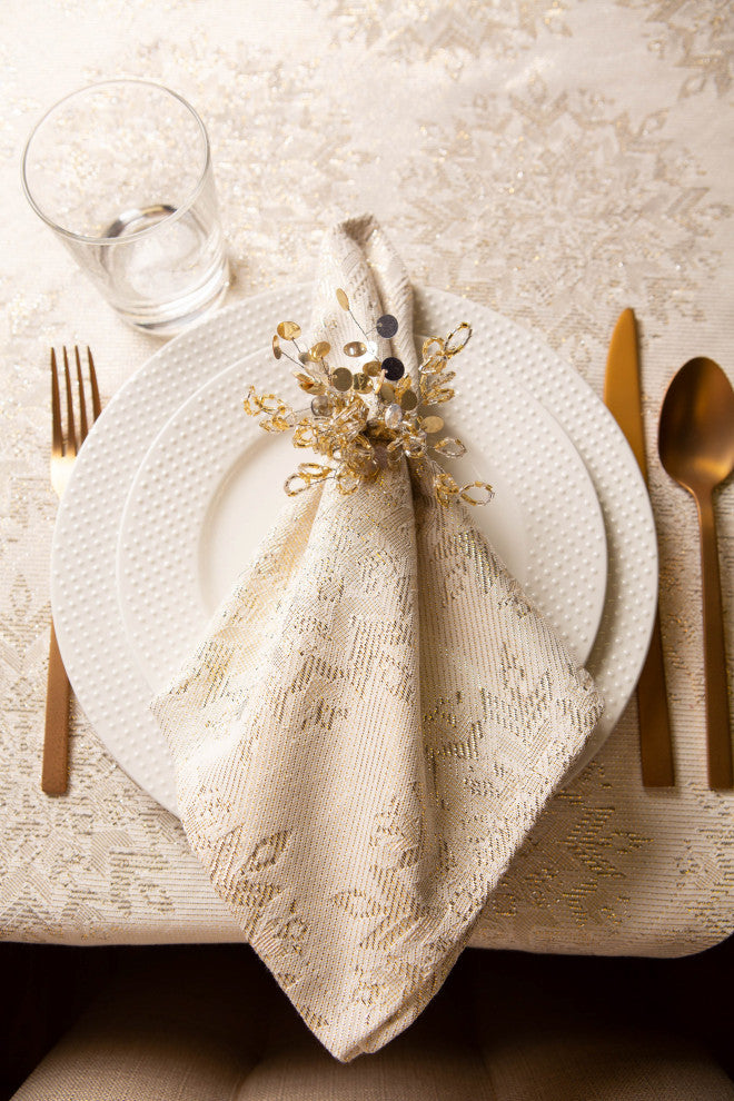 DII Winter Sparkle Jacquard Square Table Topper