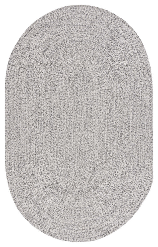 Safavieh Braided BRA201 Rug Machine-Washable, Grey/Ivory, 8'x10' Oval