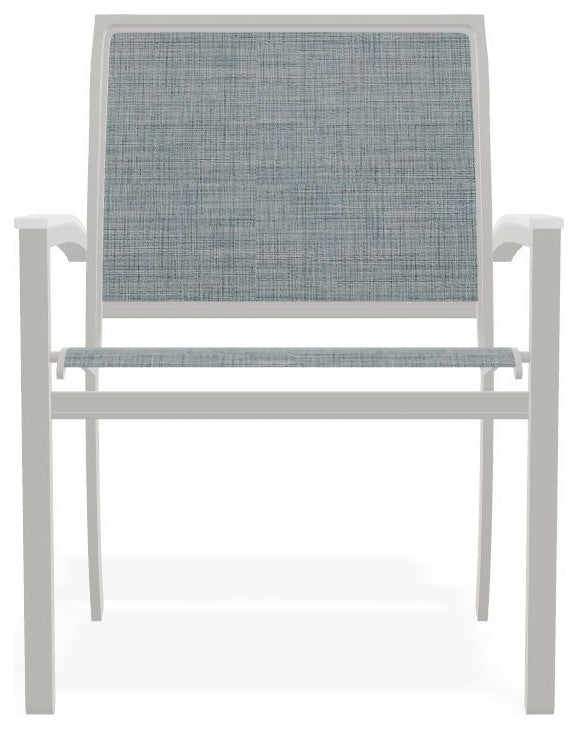 Bazza Sling Stackable Outdoor Dining Chair, Charm/Snow