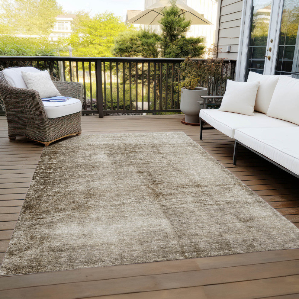 Machine Washable Indoor/Outdoor Chantille ACN1884 Beige 8' x 10' Rug