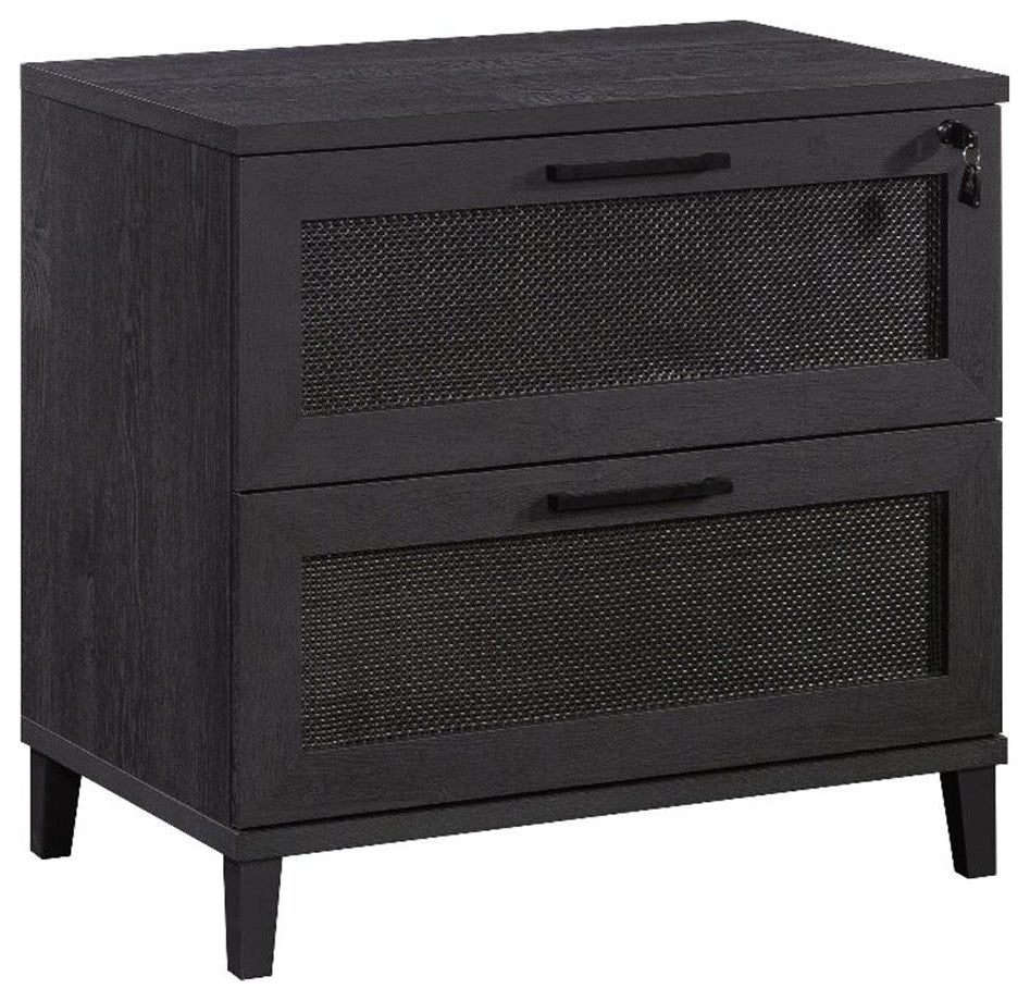 Sauder Tiffin Line 2-Drawer Engineered Wood Lateral File Cabinet in Raven Oak