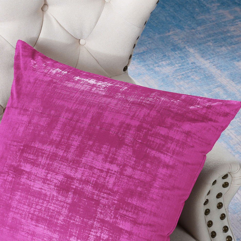 Velvet 2 Piece Euro Pillow Cover Set, Raspberry Rose, 2 Piece, 26"x26"