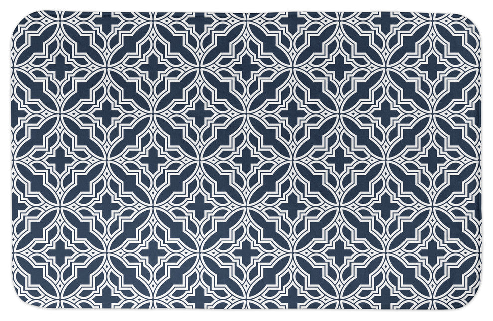 Navy Tile 34x21 Bath Mat