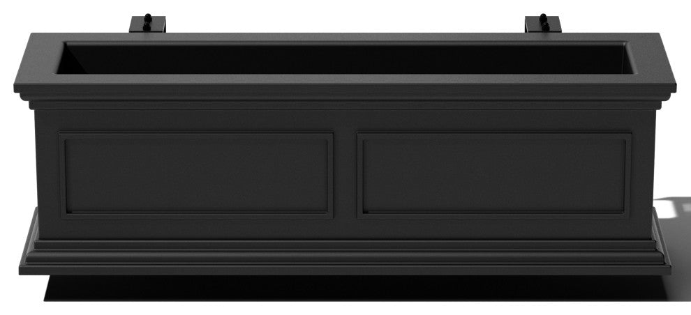 Brixton Window Box Planter With Bracket, 36", Black, 36 Inch, 1 Pack