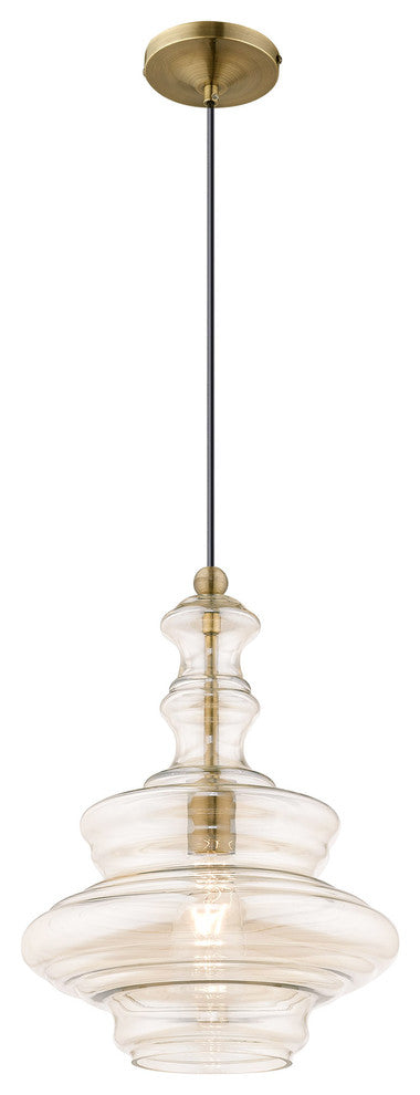 Livex Lighting Antique Brass 1-Light Mini Pendant