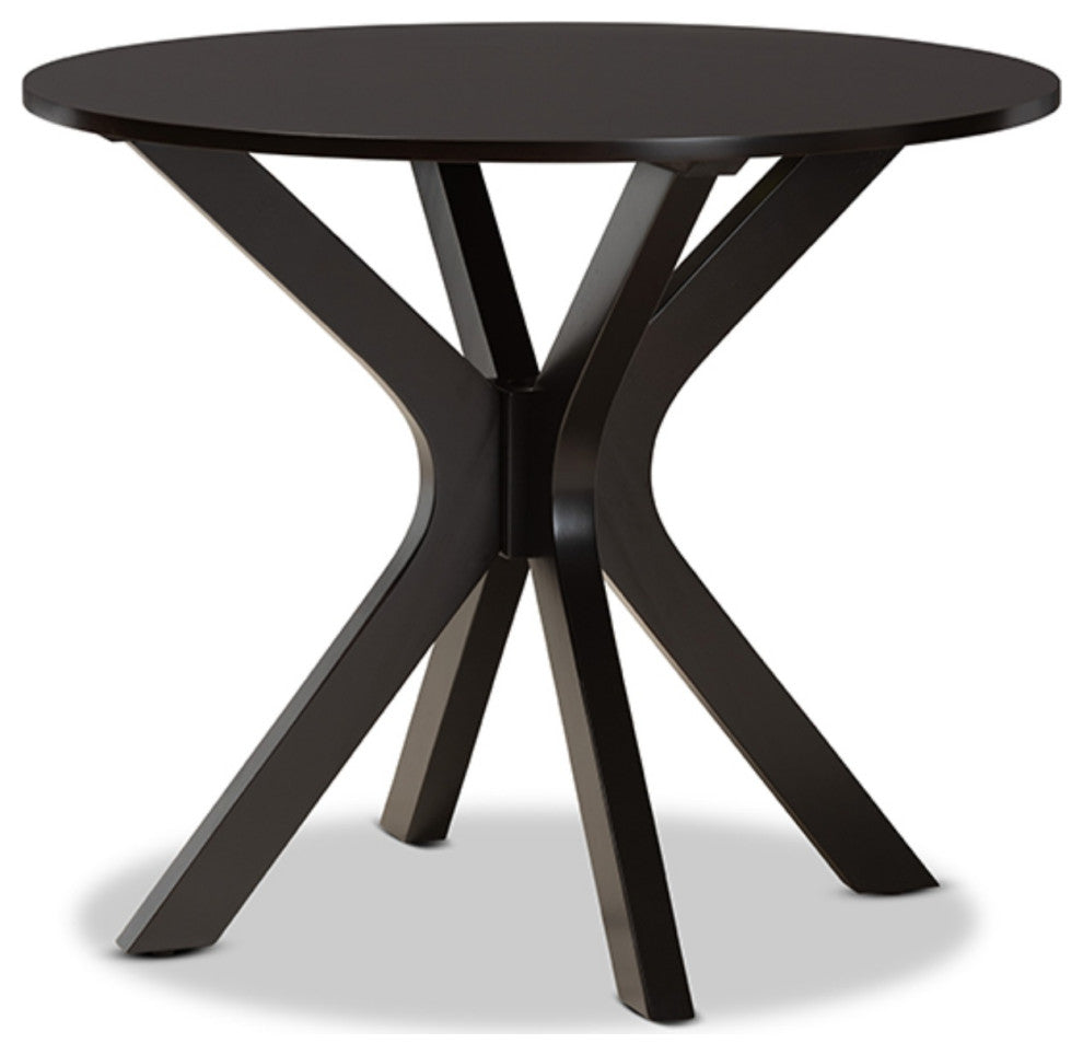 Julia Modern Gray Fabric Dark Brown Finished Wood 5-Piece Dining Set