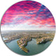 Sydney Under Red Cloud, Cityscape Photo Large Disc Metal Wall Art, 38"