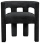 Athena Boucle Fabric Upholstered Accent / Dining Chair, Black