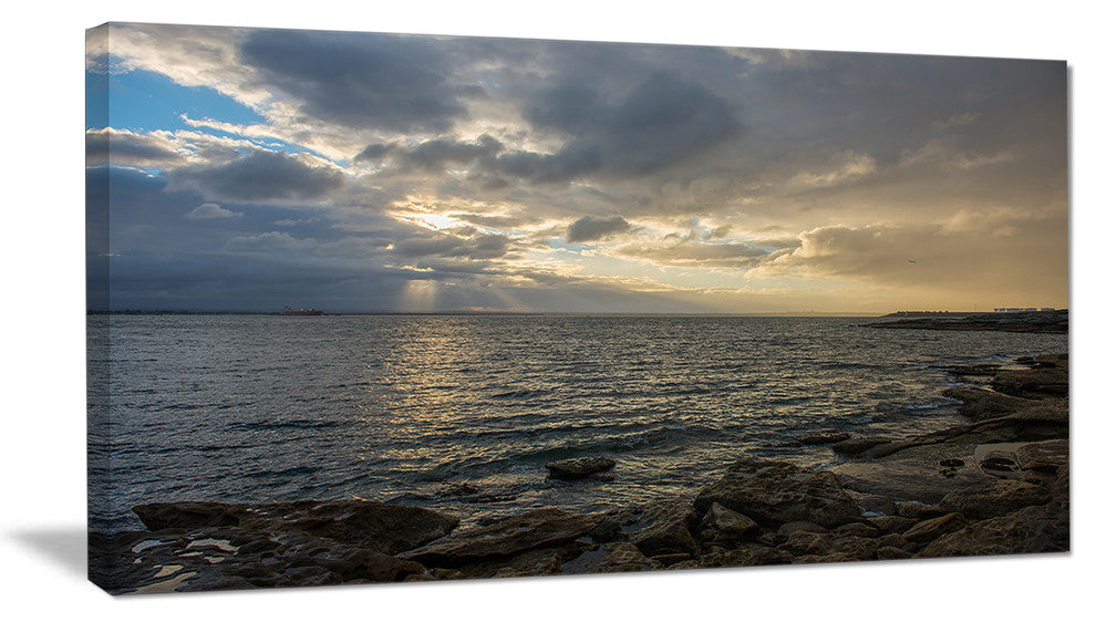 "Cloudy Australian Seashore in Sydney" Canvas Print40"x20"