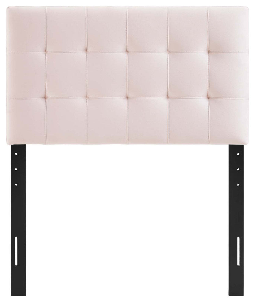 Pink Lily Biscuit Tufted Twin Performance Velvet Headboard
