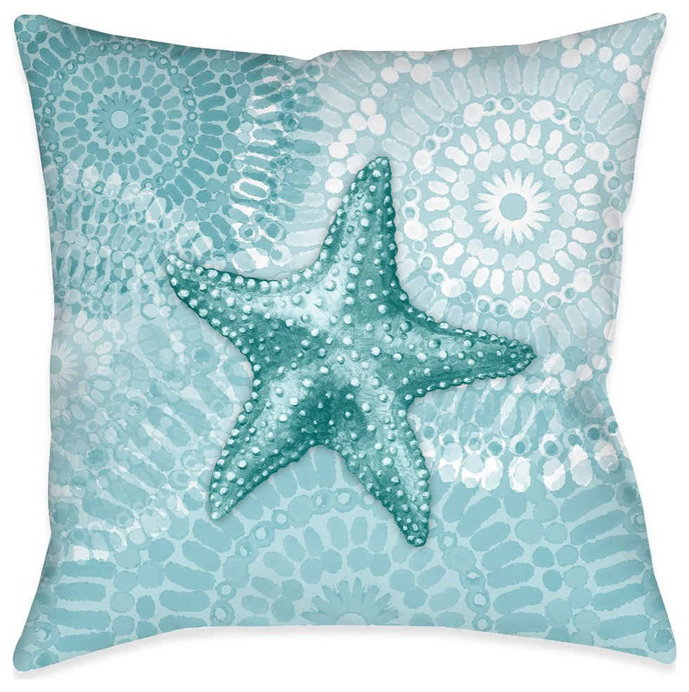 Laural Home Sea Life Medallion Starfish 18" X 18" Indoor Decorative Pillow