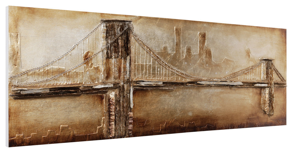 "Golden Gate Bridge" Handed Painted Iron Wall sculpture on Wooden Wall Art