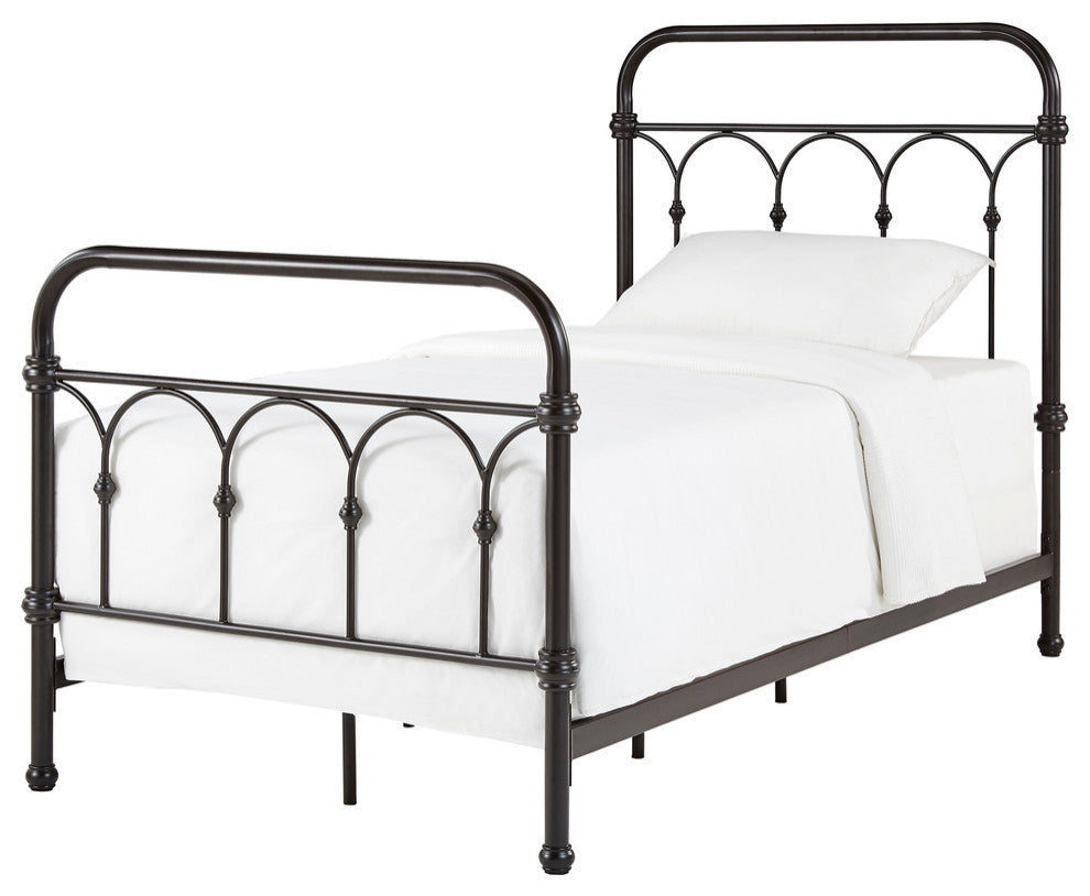 Maverick Rustic Metal Bed, Dark Bronze, Twin