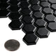 Metro 1" Hex Porcelain Mosaic Floor and Wall Tile, Black