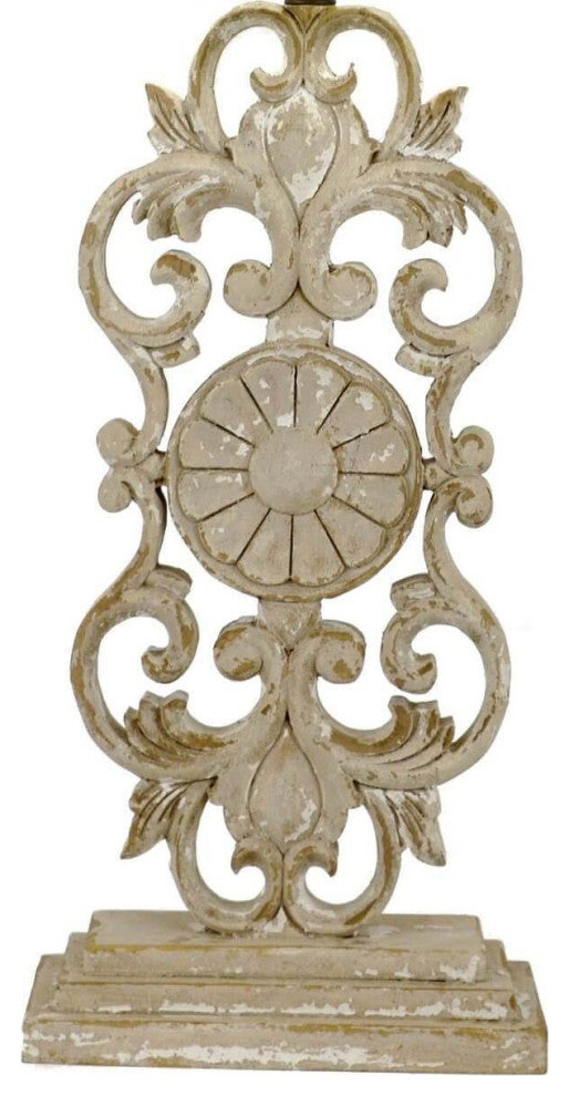 Elora Carved Wood Table Lamp