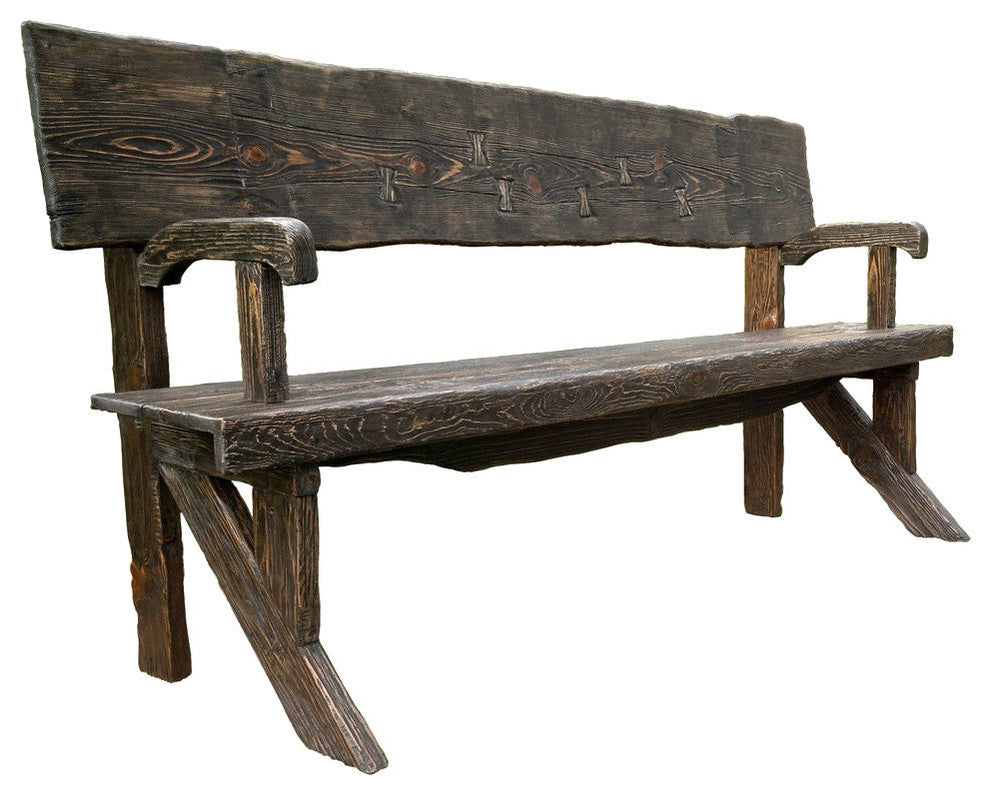 Farmhouse Outdoor Bench Natural Wood Finish