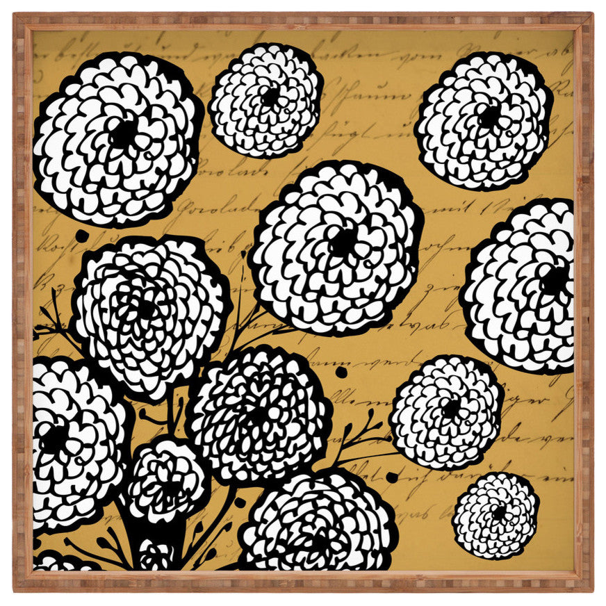 Deny Designs Julia Da Rocha Flowery Letter Square Tray