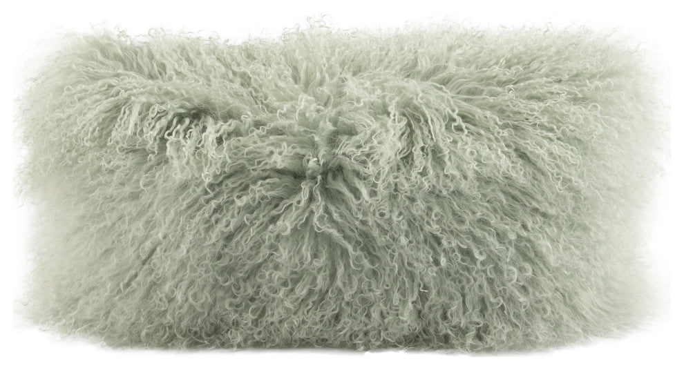 Tibetan Lambskin 11"x22" Cushion, Jade