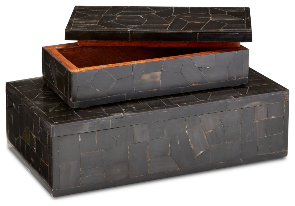 Black Bone Mosaic Box, 2-Piece Set